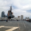 At the end of the flight deck looking back